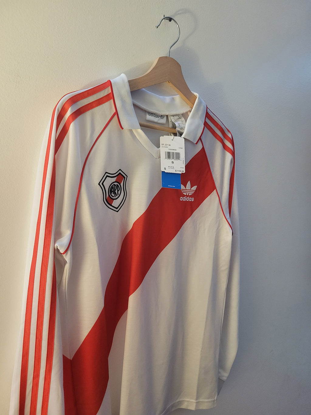 BNWT Adidas River Plate 1994 Reissue Home Jersey Mens Size S - #9