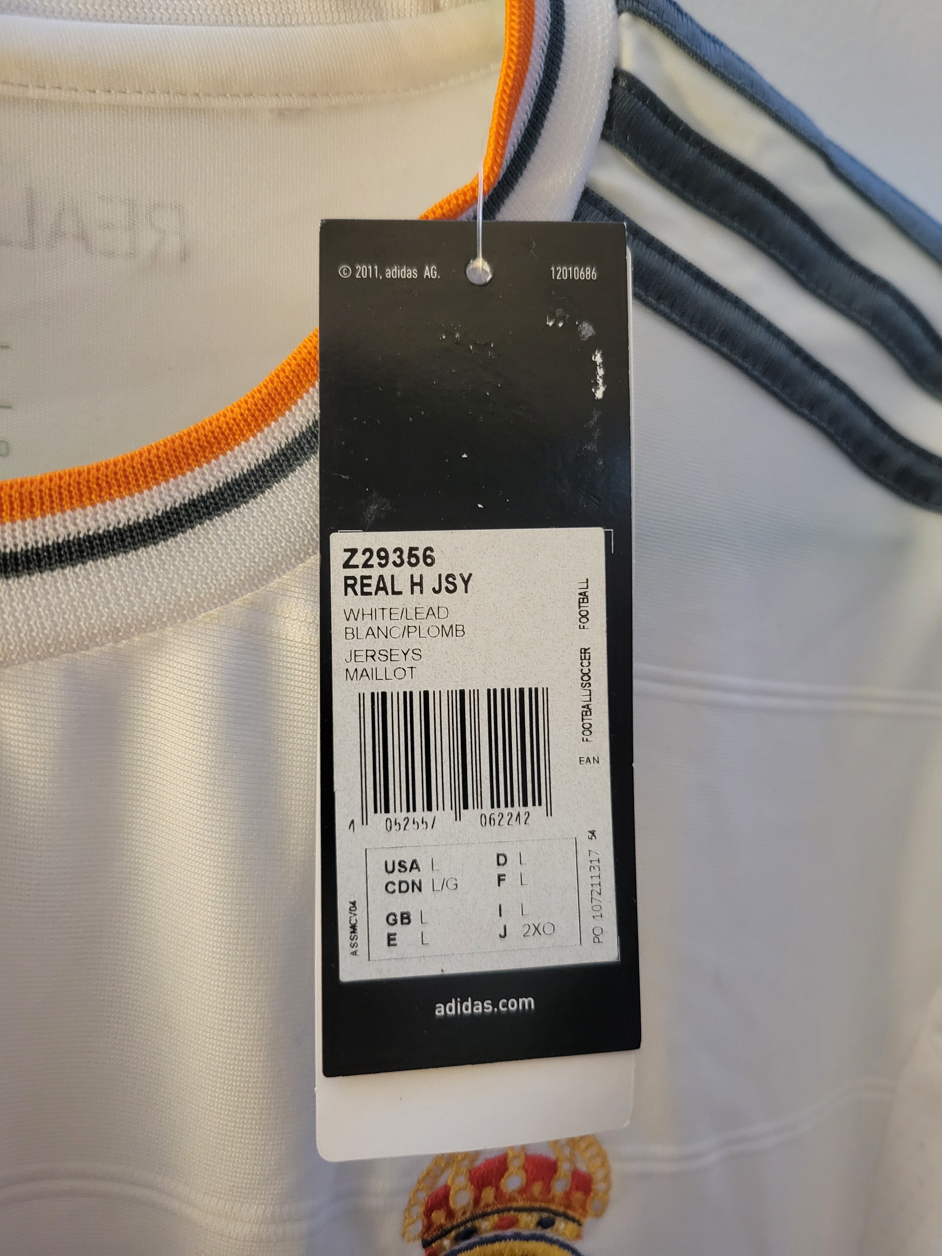 BNWT Adidas Real Madrid 2013/14 Home Jersey Mens Size L